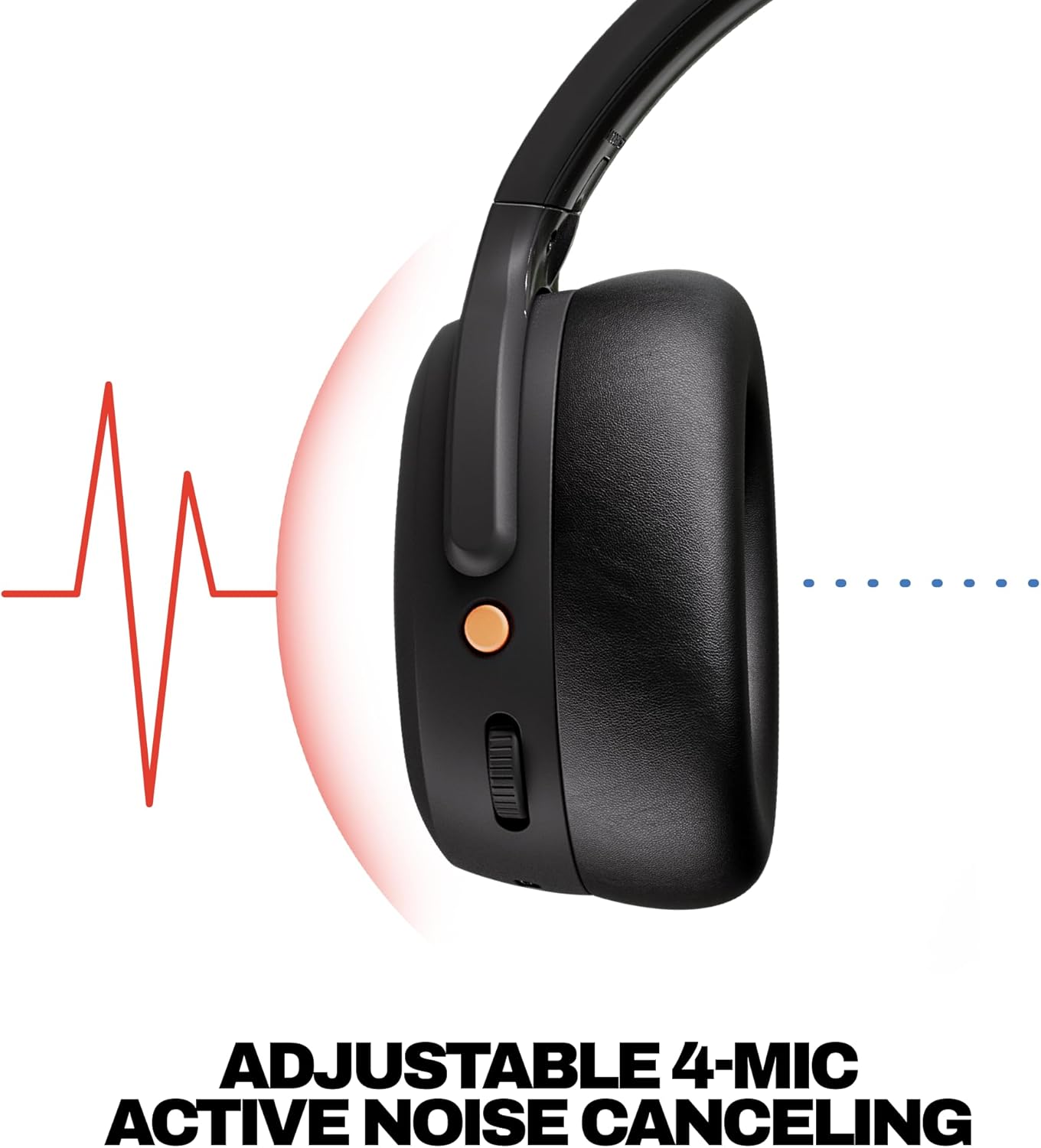 Skullcandy Crusher ANC 2 Wireless Over-Ear Bluetooth Headphones with Multi-Sensory Bass, Active Noise Cancelling, Up to 60 Hours Battery, Microphone for iPhone Android - True Black