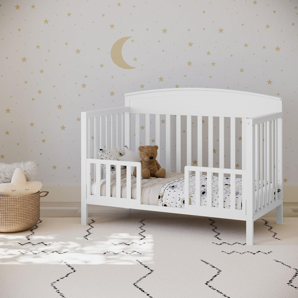Graco Benton 5-in-1 Convertible Crib – GREENGUARD Gold Certified, Converts from Baby Crib to Toddler Bed, Daybed and Full-Size Bed, Fits Standard Full-Size Crib Mattress (White)