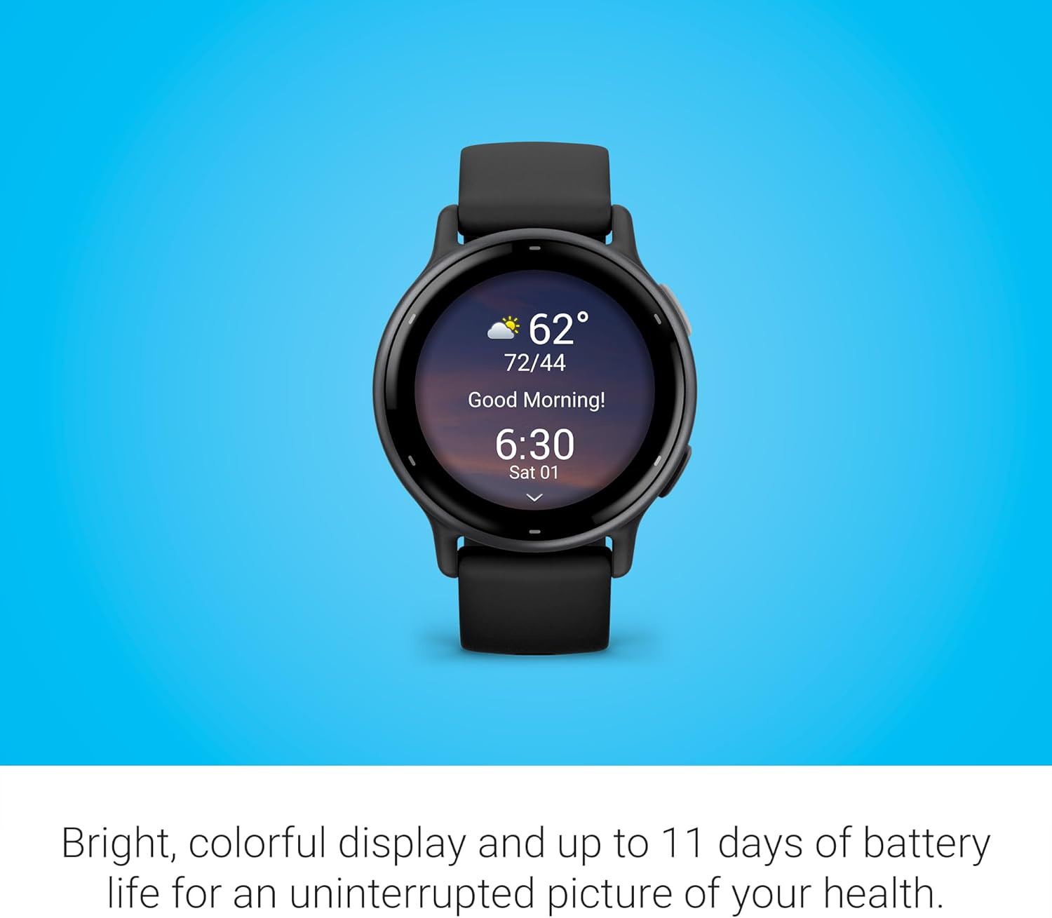 Garmin Vívoactive 5, Health and Fitness GPS Smartwatch, AMOLED Display, Up to 11 Days of Battery, Slate Aluminum Bezel with Black Case and Silicone Band