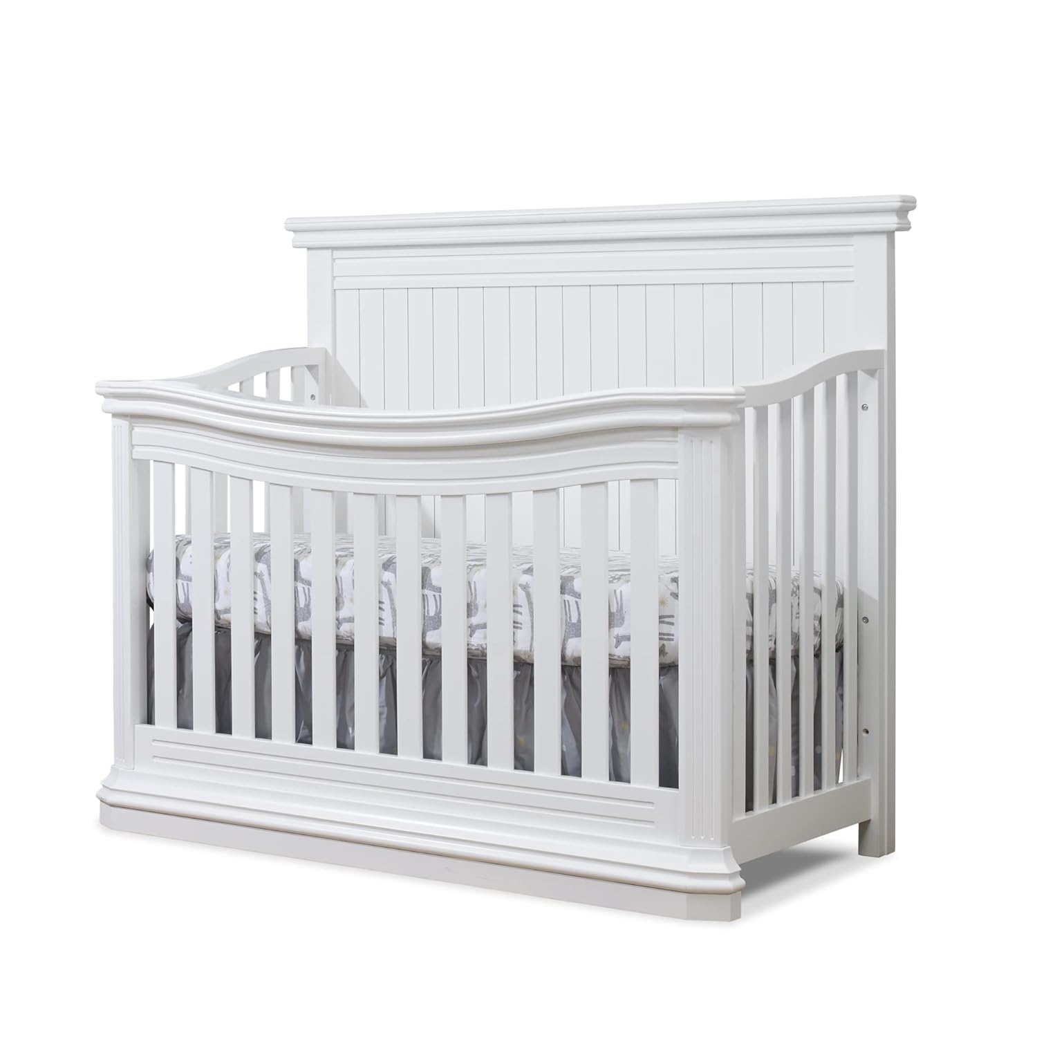Sorelle Furniture Primo Crib, Classic 4-In-1 Convertible Crib, White Crib Made of Wood, Non-Toxic Finish, Wooden Baby Bed, Toddler Bed, Child's Daybed and Full-Size Bed, Nursery Furniture-White