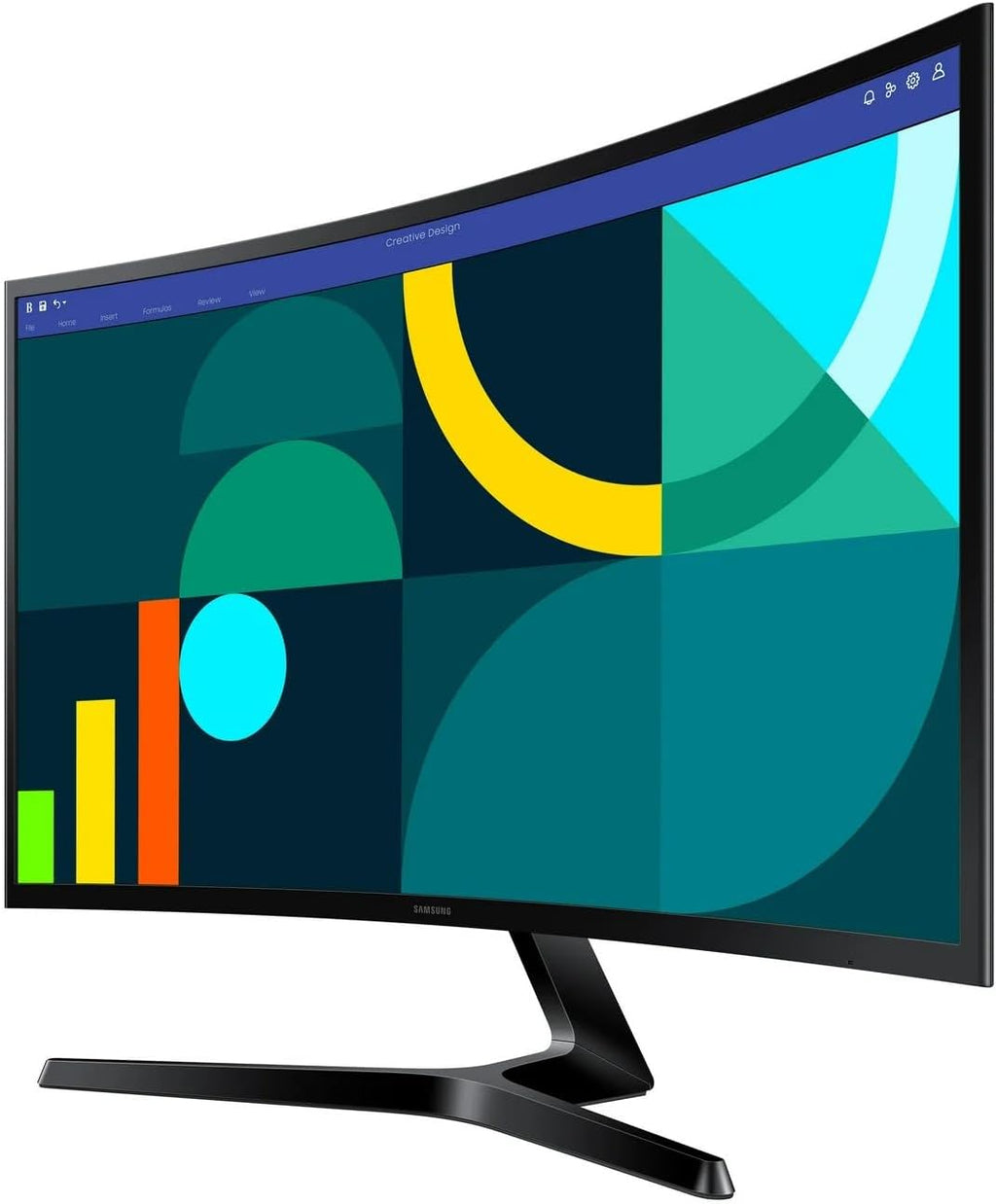 Samsung 27" Essential S3 Series LED Curved Monitor, FHD 1800R, Game Mode, Dual Ports, Eye Comfort, 100Hz, Black, with GSF HDMI Cable