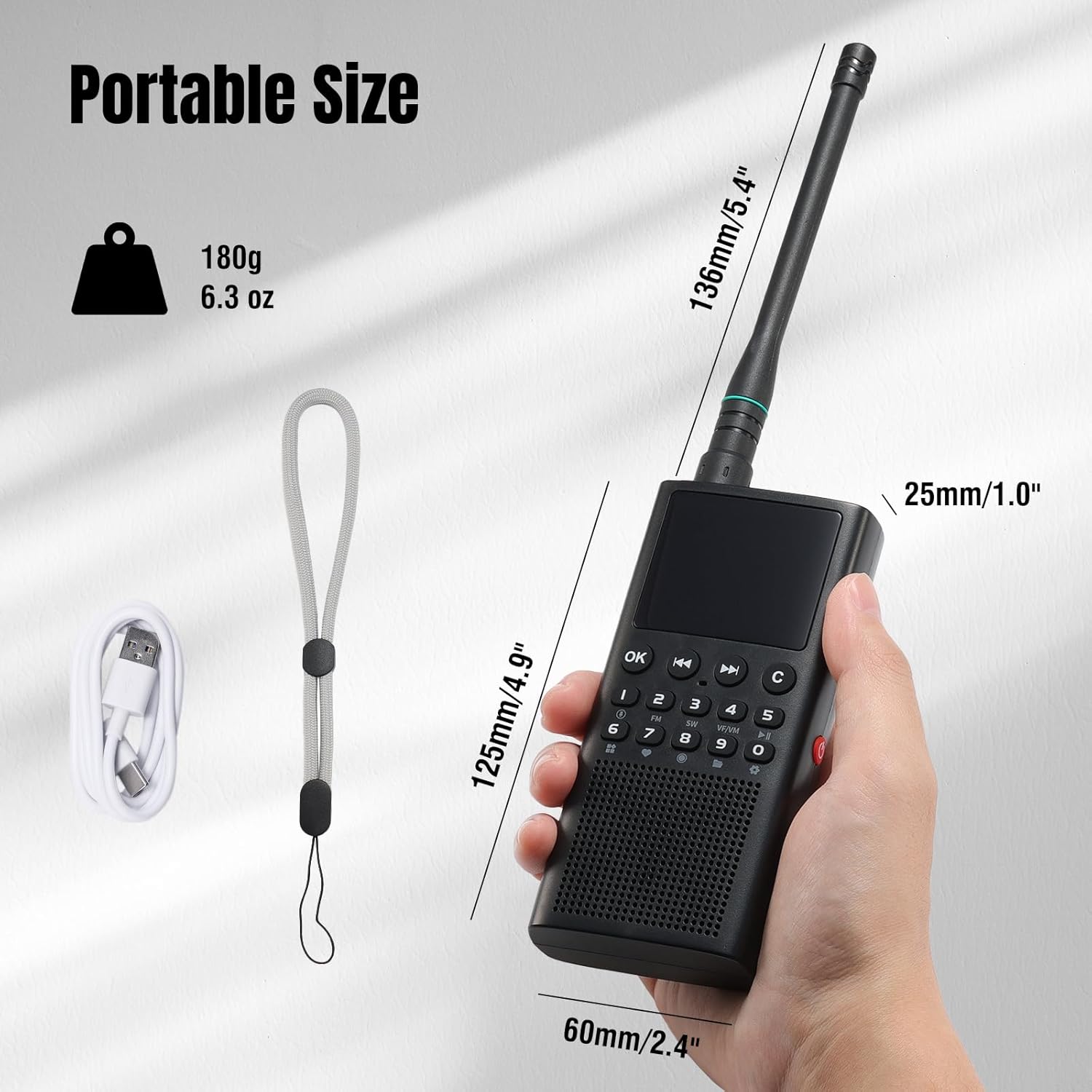 CHOYONG WT2 Network Walkie Talkie, Long Range Two-Way Radio with FM/AM/SW Receive, WiFi/4G POC Group Communication, GPT Voice Search, 2500mAh Rechargeable Battery, Black