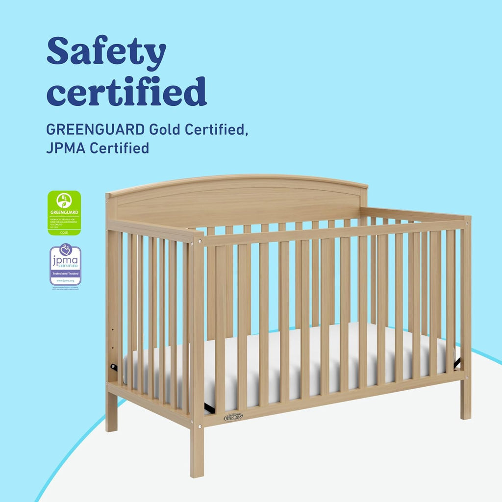 Graco Benton 5-in-1 Convertible Crib – GREENGUARD Gold Certified, Converts from Baby Crib to Toddler Bed, Daybed and Full-Size Bed, Fits Standard Full-Size Crib Mattress (Driftwood)