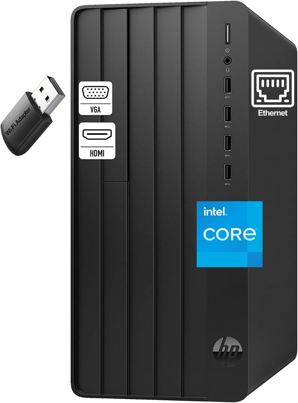 HP 2026 Pro Tower Business Desktop PC | 13th Gen Intel i3 Quad-Core up to 4.5GHz | 8GB RAM, 256GB SSD | Copilot AI | Windows 11 Home | WiFi Adapter | Ready-to-Work Office Computer with Accessories