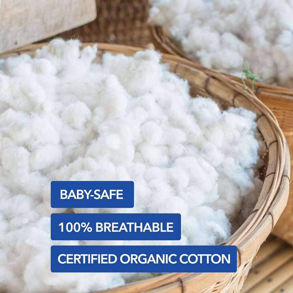ORGANICDREAM Crib and Toddler Mattress - 100% Breathable Proven to Reduce Suffocation Risk, 100% Washable Cover, Baby + Toddler Bed, GREENGUARD Certified, Hypoallergenic - Deluxe 5"- White