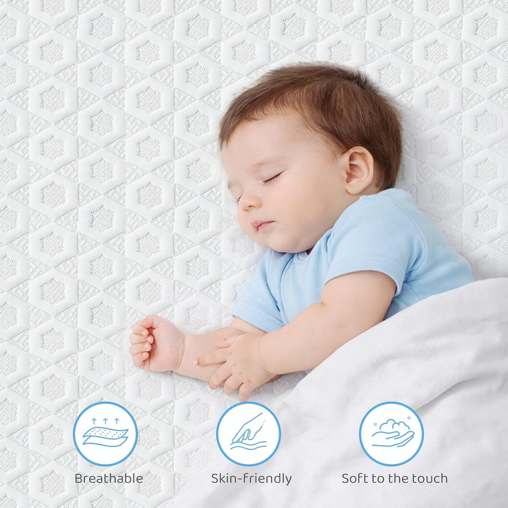 Dourxi Crib Mattress, Dual Firmness Soft & Firm Memory Foam Toddler Mattress with Breathable Washable Cover, CertiPUR-US Certified, Baby Mattresses 52" x 27.5" x 4.5" for Crib and Toddler Bed