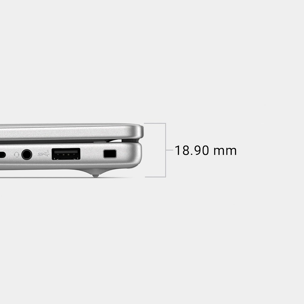 Dell 14 Laptop DC14250-14.0-inch FHD+ Anti-Glare Display, Intel Core 5 120U Processor, Intel Graphics, 16GB RAM, 512GB SSD, English AI Backlit Keyboard, Fingerprint Reader, Windows 11 Home - Silver