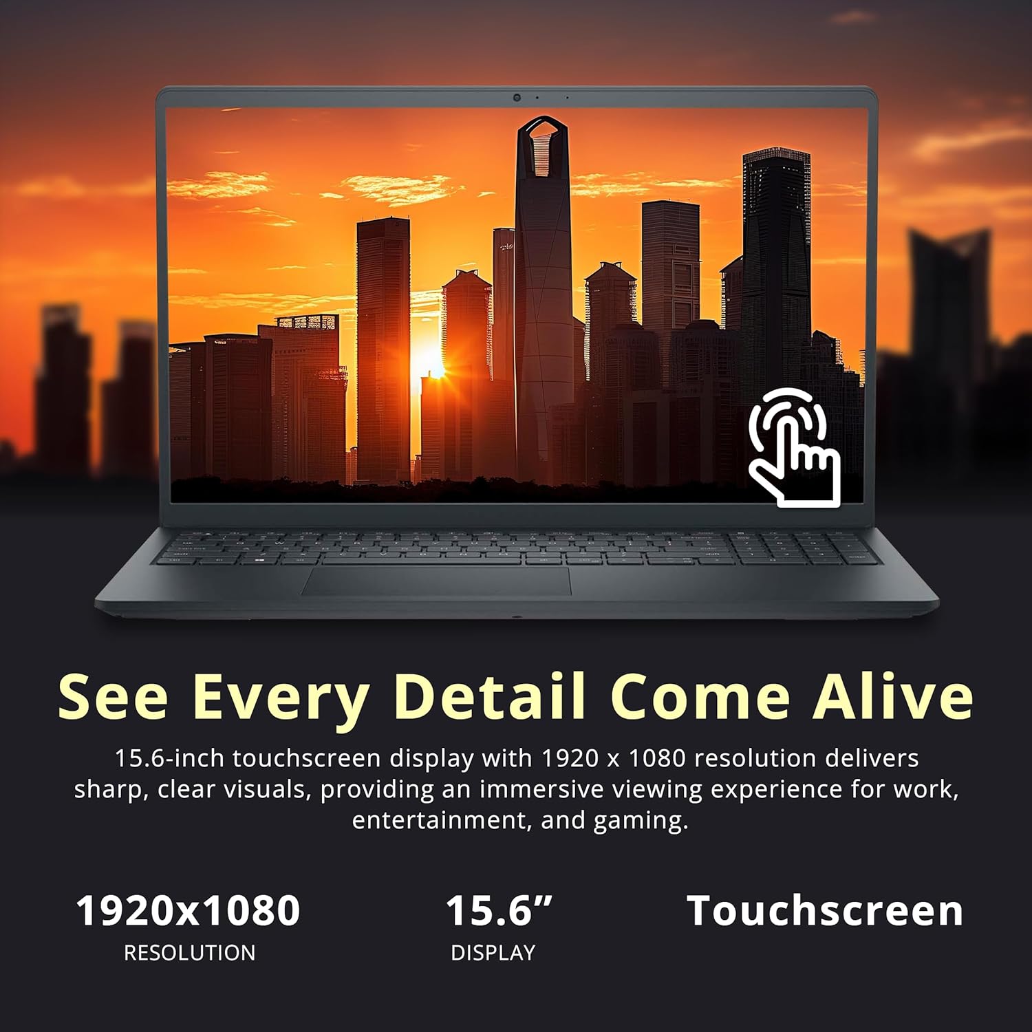 Dell 15.6" FHD Touchscreen Laptop, Intel Core i5-1334U, 16GB RAM, 2TB Storage (1TB SSD + 1TB Docking Station Set), Intel UHD Graphics, Numeric Keypad, 720p Camera, Copilot, Wi-Fi 6, Windows 11, Black
