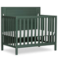 Dream On Me Bellport 4-in-1 Convertible Mini Baby Crib, Compact Design in Safari Green, GreenGuard Gold & BSA, Non-Toxic, Pinewood, Converts to Mini Daybed & Twin Bed, 1″ Mattress Pad