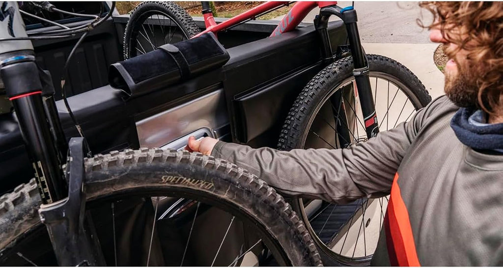 KUAT HUK 61" Curved Durable Soft-Touch TPU Padded Pickup Truck Tailgate Bike Hauling Transportation Easy-Access Protective Pad w/Nylon Straps, Metal G-Hook Buckles & Roll-Up Window, Black