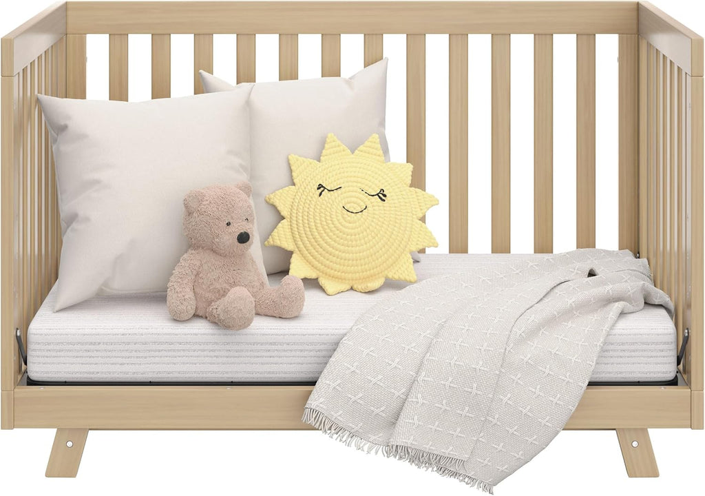 Storkcraft Beckett 3-in-1 Convertible Crib – GREENGUARD Gold Certified, Fits Standard Crib Mattress, Converts to Toddler Bed and Daybed, 4 Mattress Heights, Grow-with-Me Design (Driftwood)