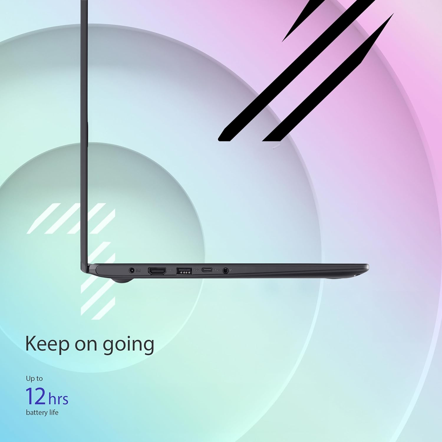 ASUS 15.6” Vivobook Go Slim Laptop, Thin & Portable for Student Study, Intel Dual Core N4500, 4GB RAM, 128GB SSD, Windows 11, Star Black, L510KA-ES04