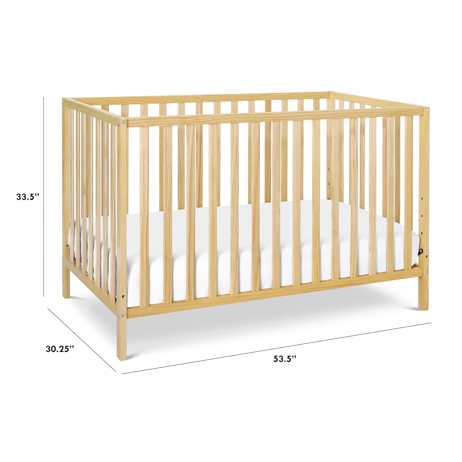 Davinci Union 4-in-1 Convertible Crib - GREENGUARD Gold Certified - Convertible Baby Crib to Toddler Bed, Daybed, Full-Size Bed - Wooden Baby Bed w/Four Adjustable Heights - Natural