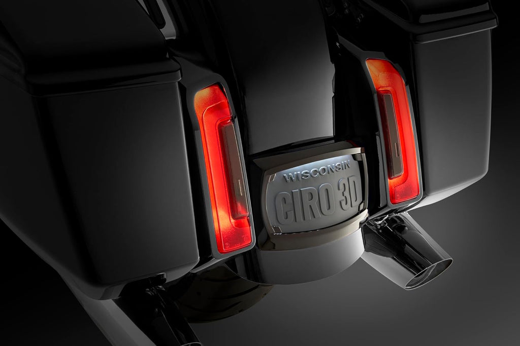 Curved Frame with LED Plate Light Intended for Harley-Davidson (Black)