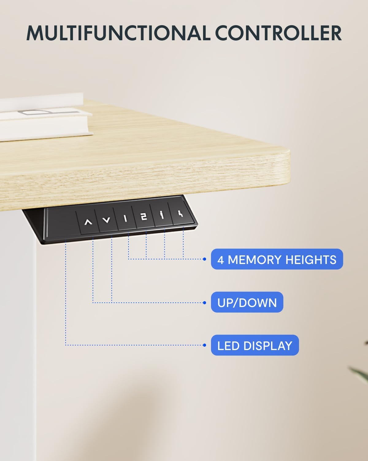 FLEXISPOT 63x32 Inch Electric Large Standing Desk for Home & Office, Spacious Splice Board Desk with Cable Management & Organizer, Cup Holder & Hook, White Wood Grain
