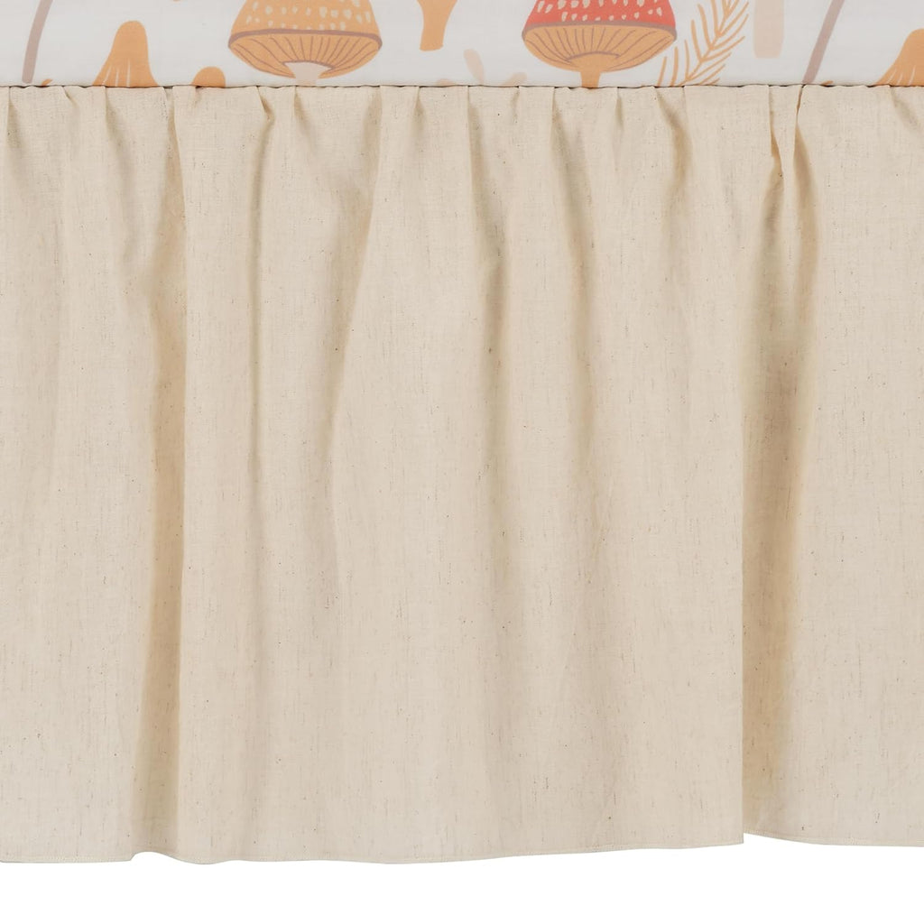 Lambs & Ivy Mushroom Meadow 3-Piece Organic Cotton Infant Baby Crib Bedding Set