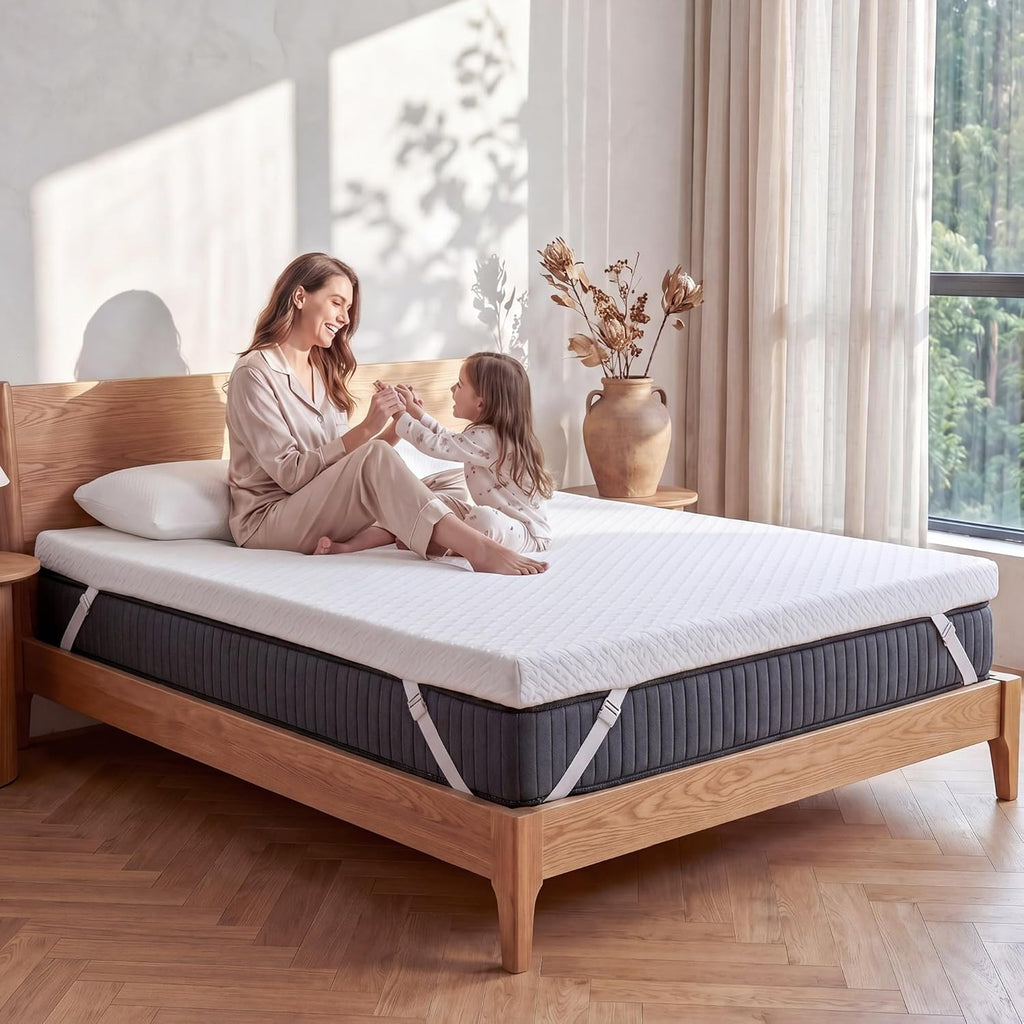 VALUXE 3 Inch Gel Memory Foam Mattress Topper Full Size High Density Cooling Pad Pressure Relief Bed Topper (with Removable & Washable Bamboo Cover)