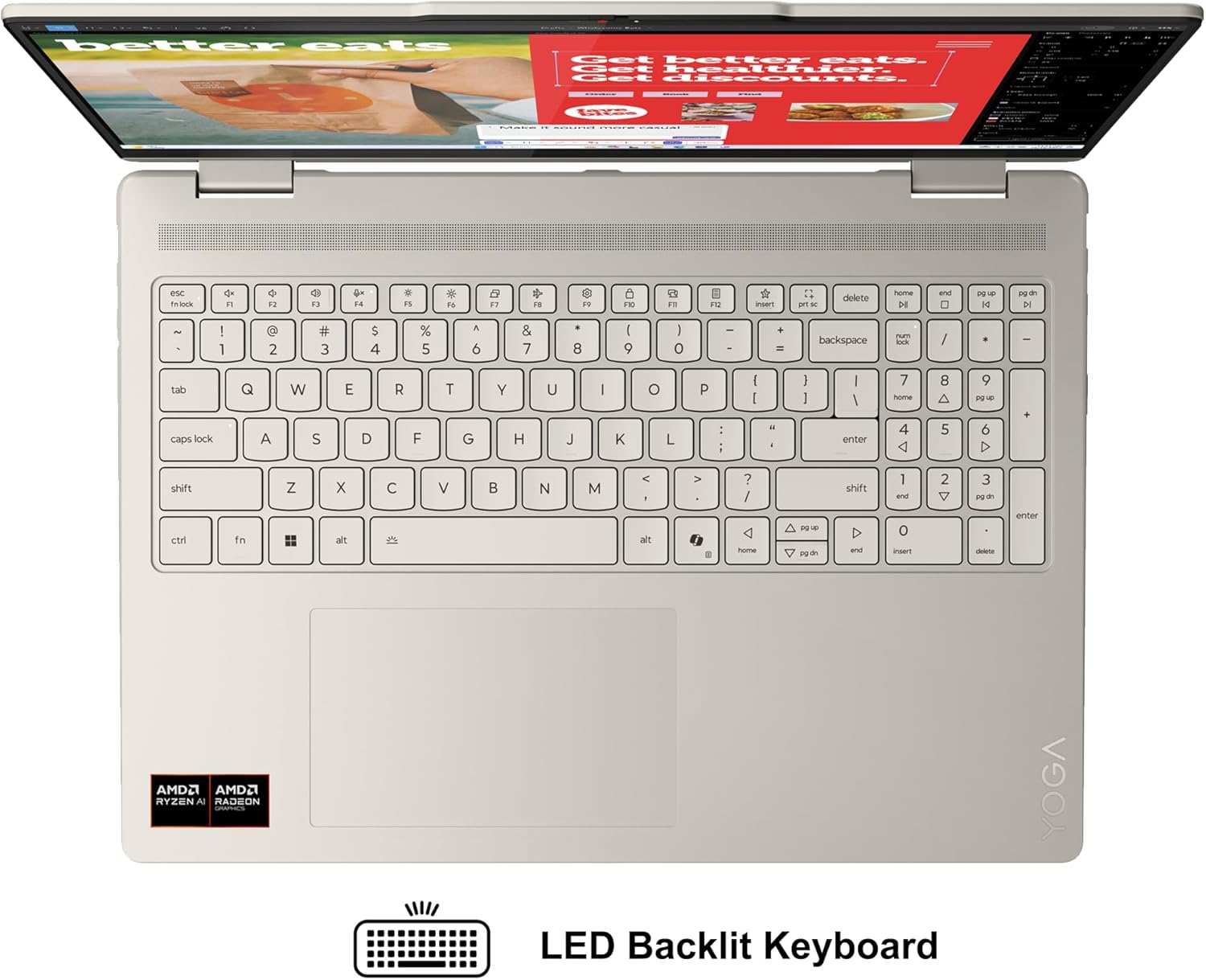 Lenovo Yoga 7 2-in-1 Laptop 16" WUXGA IPS Touch (Glossy Anti-Fingerprint) AMD 6-core Ryzen AI 5 340 (Up to 50 Tops) 16GB RAM 1TB SSD Pen for Creator Business Professional Win11 ICP Hub