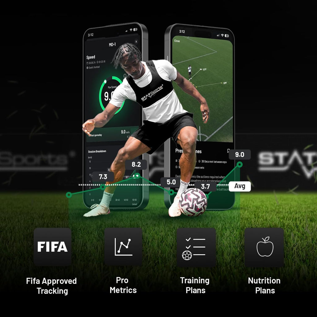 STATSports Academy Women's GPS Soccer Tracker Vest - Advanced All-in-One Sports Tracker with Drills, Coaching & Nutrition - Tracks 24 Key Metrics - Soccer GPS Vest Used by Pro Female Players, Adult M