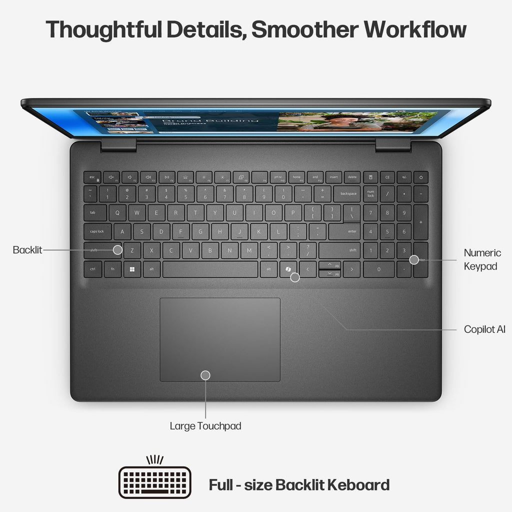 Dell 16 Touchscreen Laptop, AMD Ryzen 7 250, 16'' Wuxga Display, 16GB DDR5 RAM 512GB SSD, Lifetime MS Office 2021, Backlit, Keyboard, Laptop for Business & Creator, Windows 11 Pro with Accessory