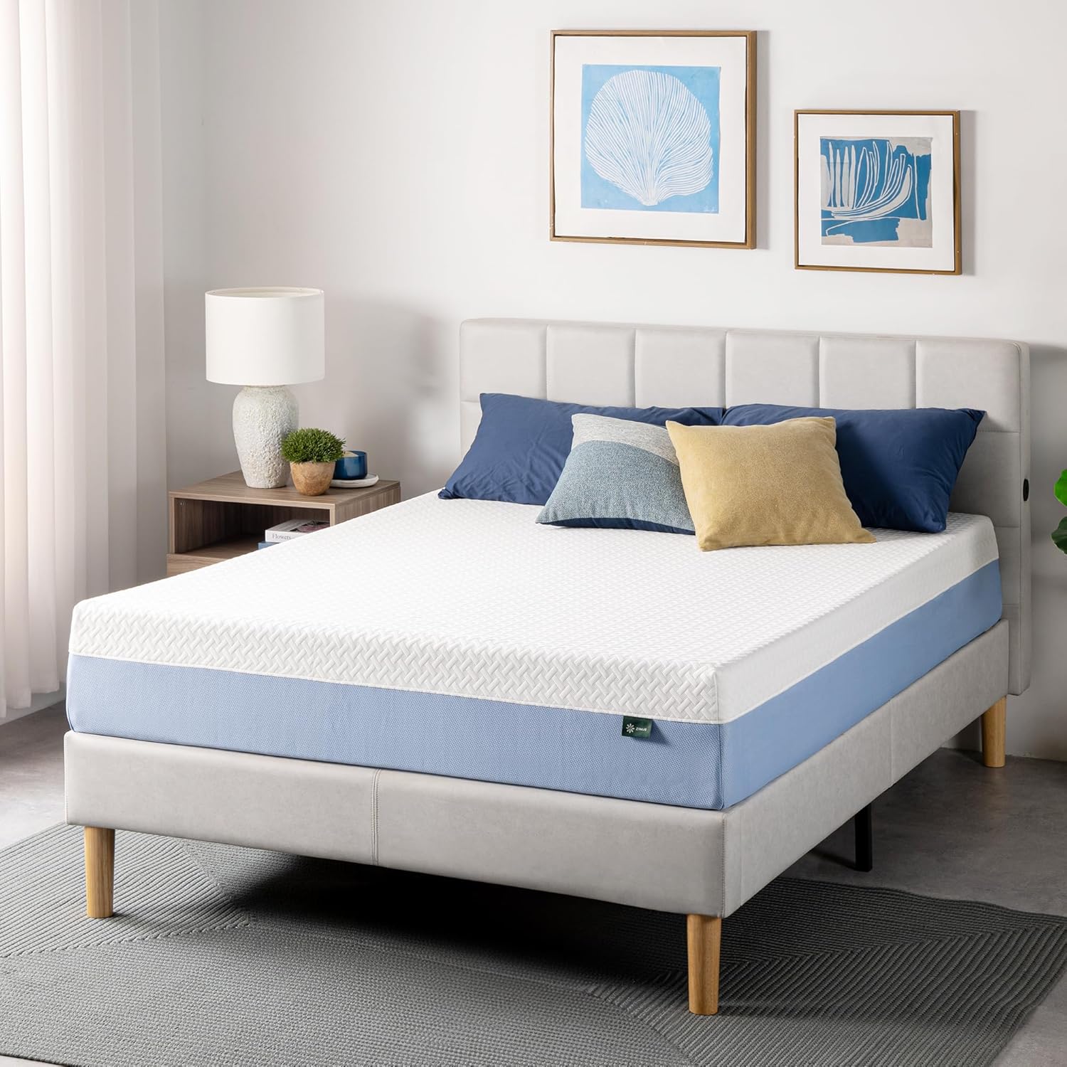 Zinus 10 Inch Queen Cooling Essential Memory Foam Mattress NewVersion, Fiberglass Free, Medium Feel, Breathable Cooling Layers, Certified Safe Materials