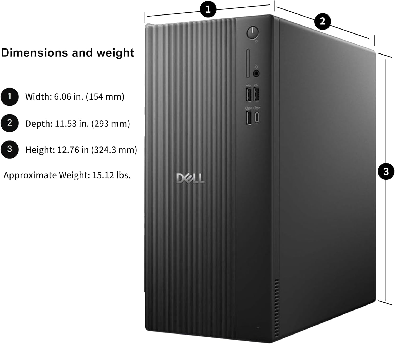 Dell Tower Desktop Computer, Intel Core Ultra 5, 16GB DDR5 RAM, 512GB PCIe SSD, Windows 11 Pro Business Workstation, Intel AI Boost NPU, HDMI, DisplayPort,Keyboard Mouse, Wi-Fi 6+Bluetooth