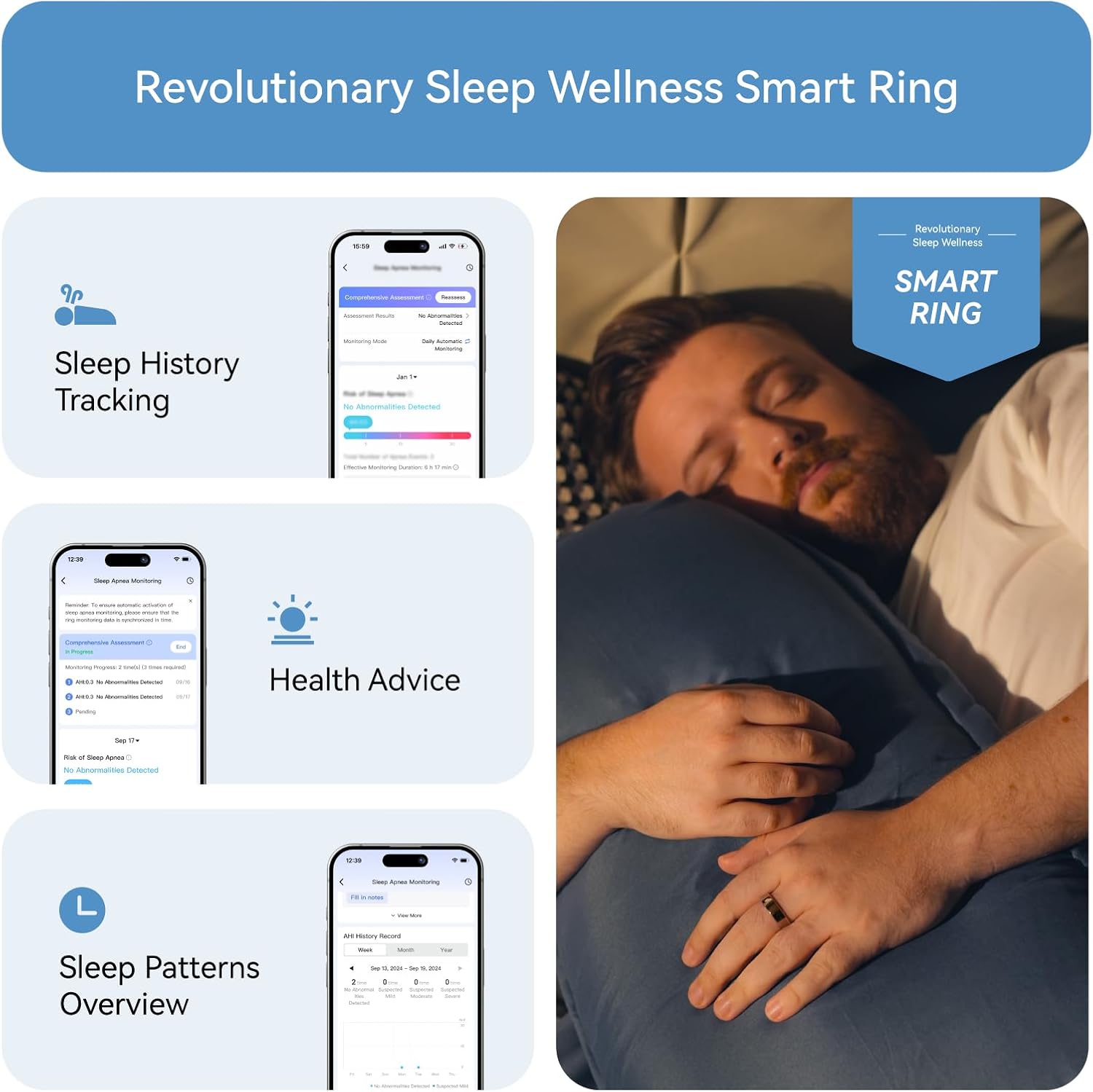 RingConn Gen 2, World's First Smart Ring with Sleep Apnea Monitoring, No APP Subscription, 12-Day Battery Life, Stress/Heart Rate/Women's Health Tracker, Android & iOS Compatible (Gold, Size 8)