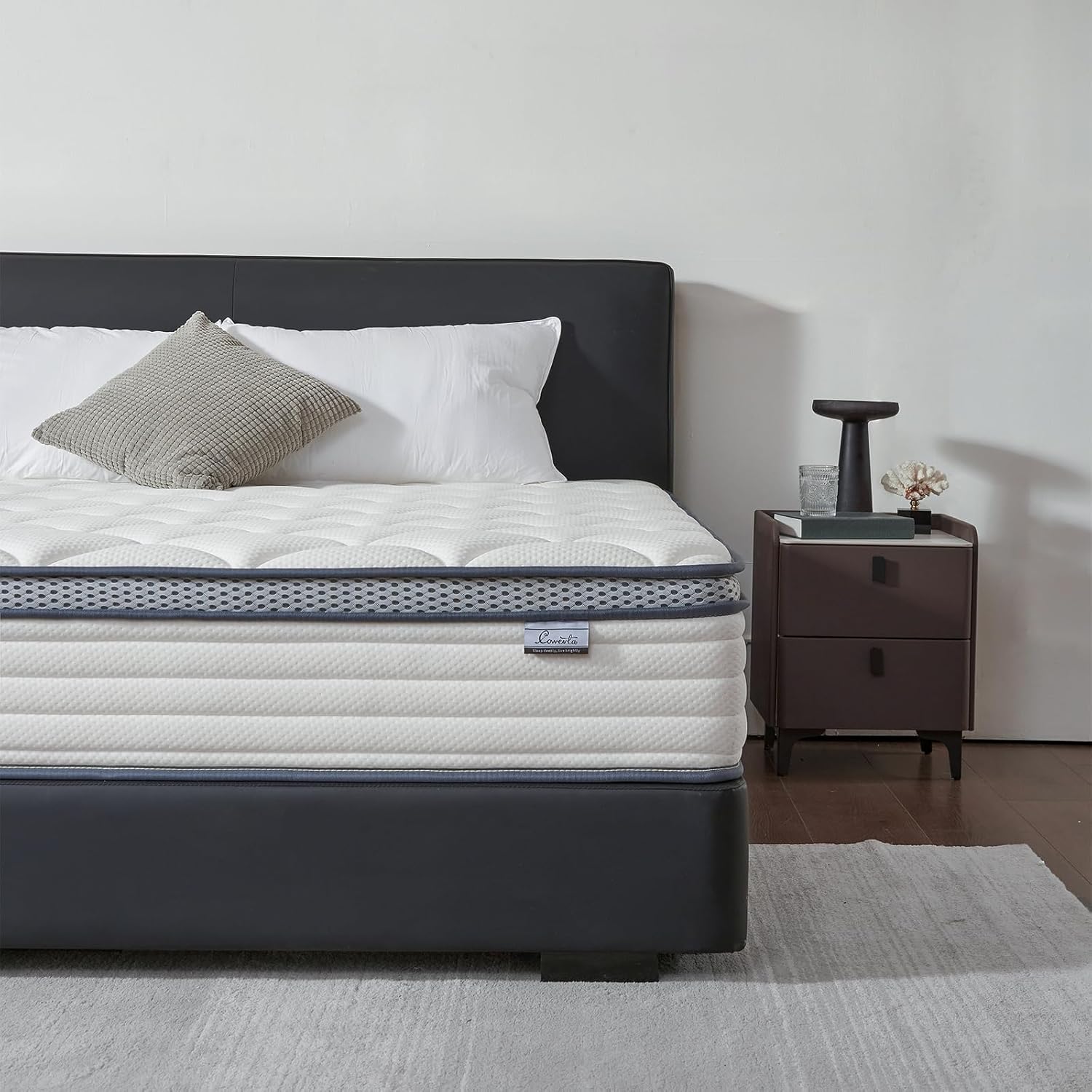 12 Inch Queen Mattress in a Box, Medium Firm Hybrid Mattress with Pocket Springs and Comfort Foam- Edge Support, Motion Isolation & Pressure Relief