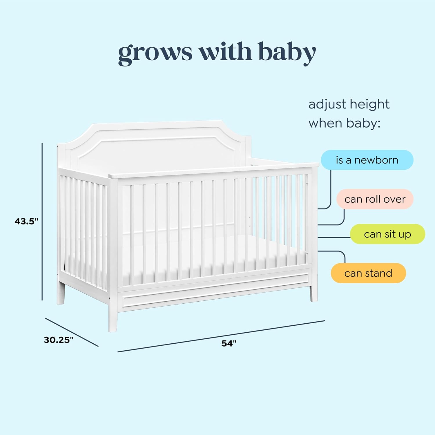 Davinci Chloe Regency 4-in-1 Convertible Crib in White, Greenguard Gold Certified