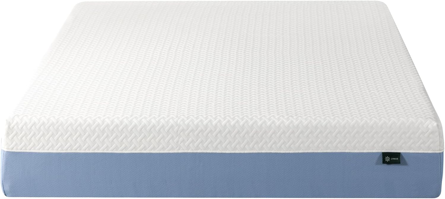 Zinus 10 Inch Queen Cooling Essential Memory Foam Mattress NewVersion, Fiberglass Free, Medium Feel, Breathable Cooling Layers, Certified Safe Materials