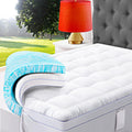 ABENE Queen Size Dual Layer 3 Inch Memory Foam Mattress Topper, 2 Inch Gel Memory Foam Plus 1 Inch Down Alternative Pillowtop Mattress Pad Cover, Thick Soft Bed Topper Support for Back Pain