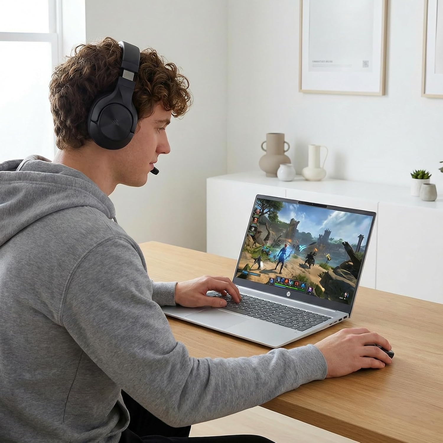 HP OmniBook 5 16" Laptop, AMD Ryzen AI 7 350 (Up to 5GHz), 16GB DDR5 512GB SSD, Radeon 860M Copilot+ Computer-Laptops for Creator Business Gaming College with Win11 WiFi6E Backlit KB GM Accessory