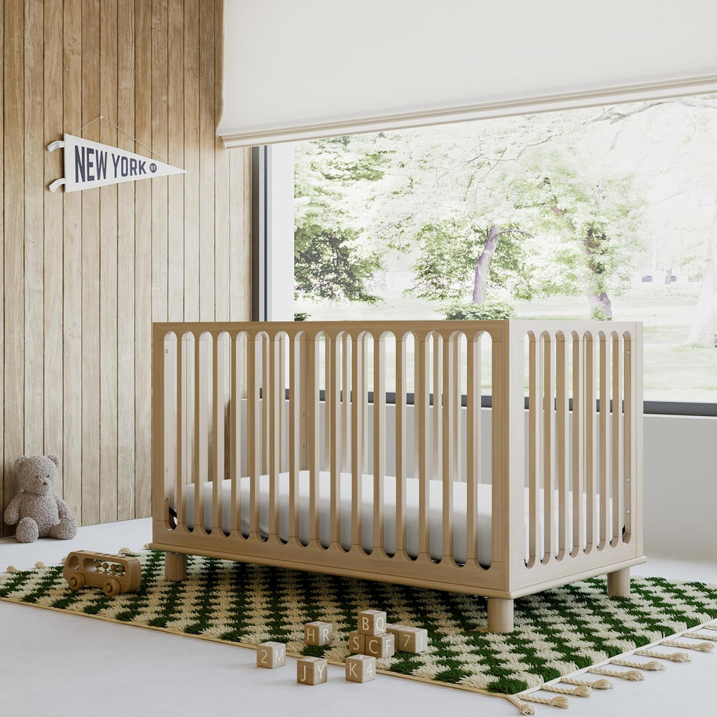 Storkcraft Sicily 3-in-1 Convertible Crib with Toddler Rail Included – GREENGUARD Gold Certified, 100% Solid Wood, Converts to Toddler Bed, Fits Standard Baby Crib Mattress (Driftwood)