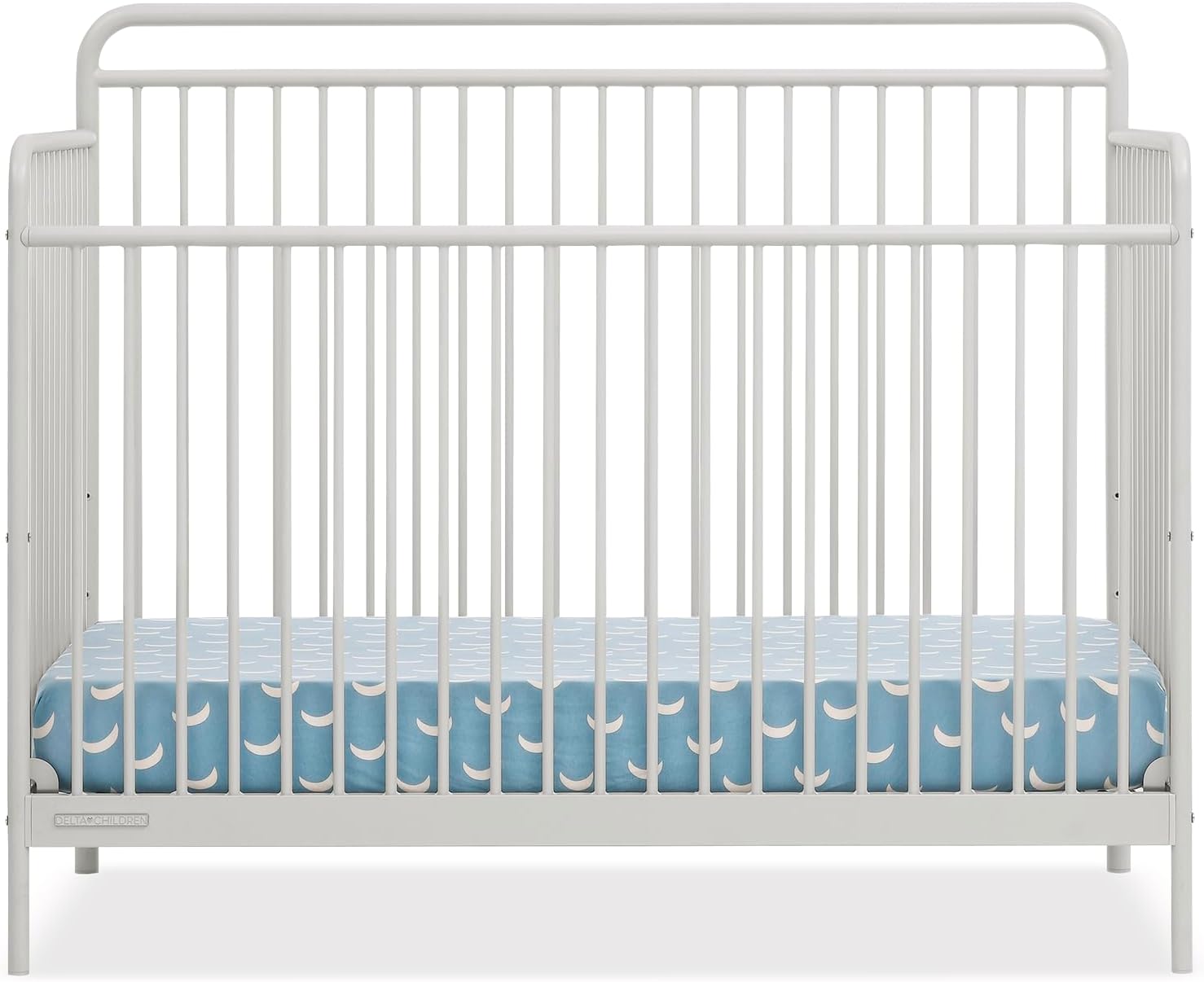 Delta Children Hayden 5-in-1 Convertible Metal Crib, Warm Gray