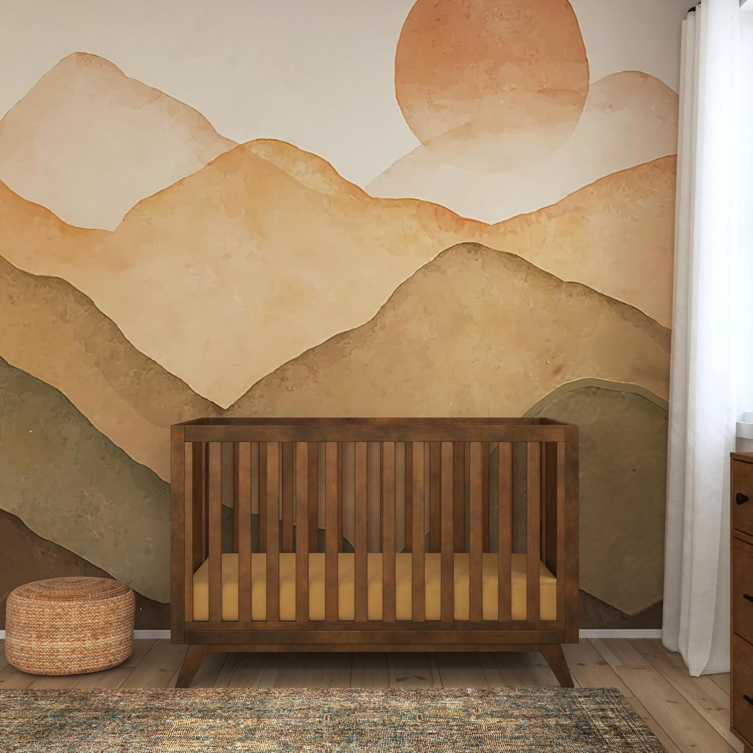 Davinci Otto 3-in-1 Convertible Crib in Walnut, Greenguard Gold Certified