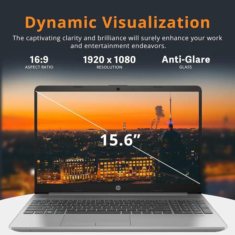 HP 255 G9 15.6 Inch FHD Business Laptop, AMD Ryzen 5 5625U 6-Core CPU, 16GB RAM, 256GB SSD, Wi-Fi 6 & Ethernet, Backlit Keyboard, Windows 11 with Office 365 for Web, Work, Study & Daily Use