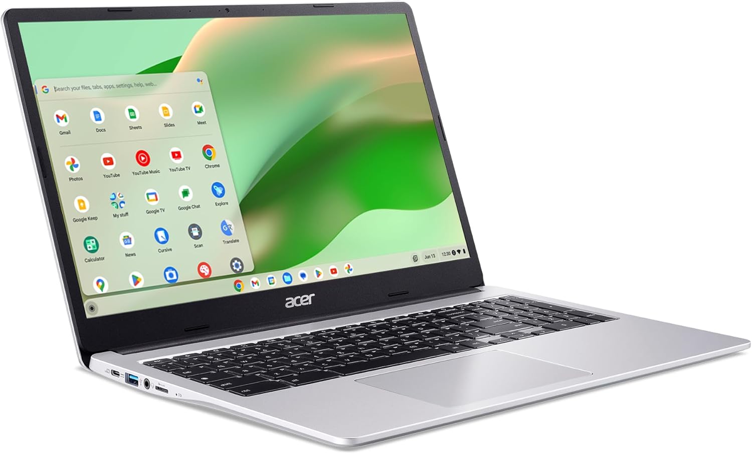 Acer Chromebook 315 Laptop, Celeron N4500, 15.6" Full HD IPS Display, 4GB LPDDR4X, 64GB eMMC, Wi-Fi 6, DTS Audio, USB Type-C, Chrome OS, CB315-4H-C8XU, Silver