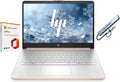 HP 14" Business Laptop, 1-Year Office 365 with Copilot AI, Dual-Core Intel Processor, Windows 11, PLUSERA 8-in-1 Hub Included, Rose Gold (Rose Gold, 8GB RAM | 576GB Storage)