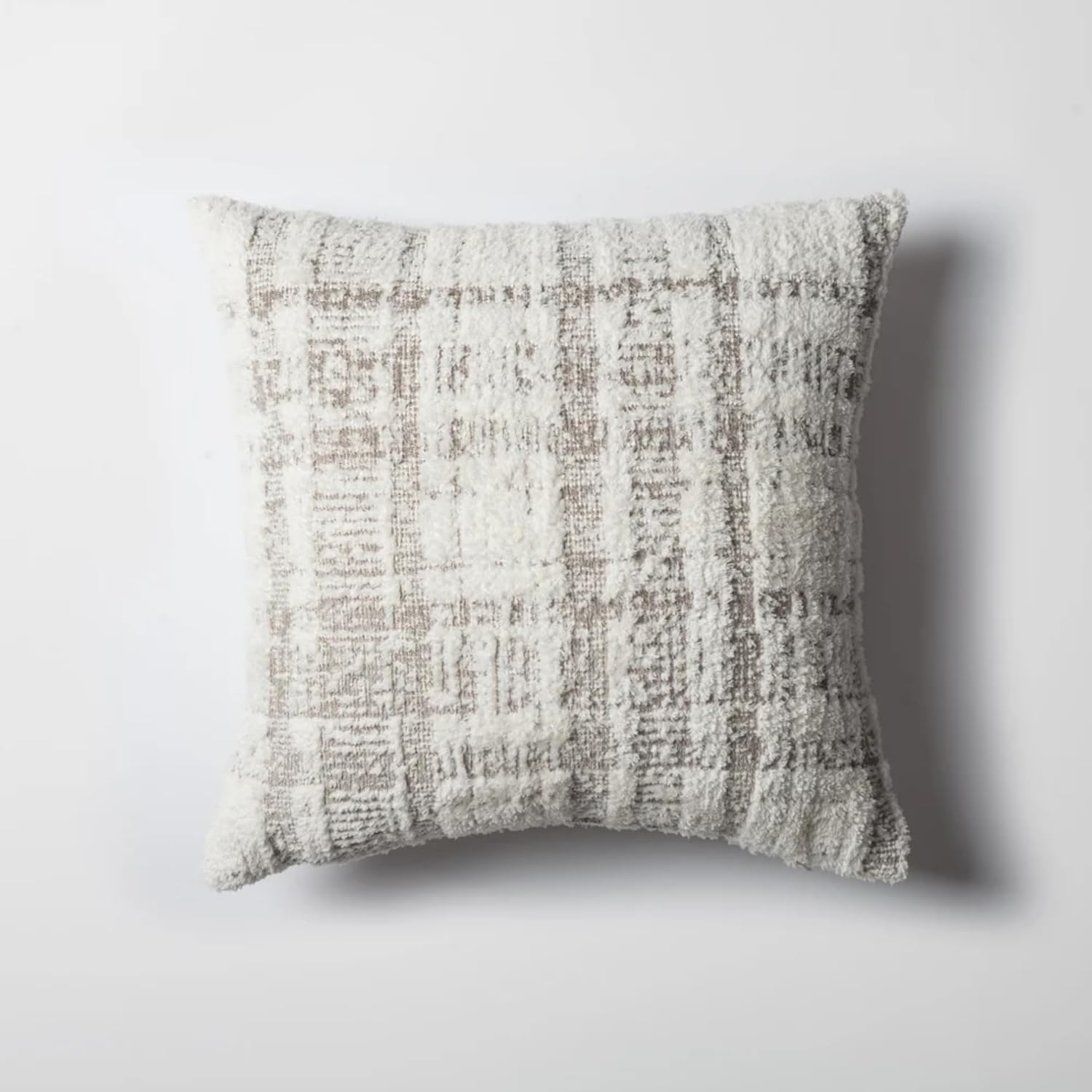 Decorative Throw Pillow Covers, Set of 5, Premium Woven Jacquard Textured Cushion Covers for Sofa & Bed, Modern Living Room Décor, Borla & Argos, Beige