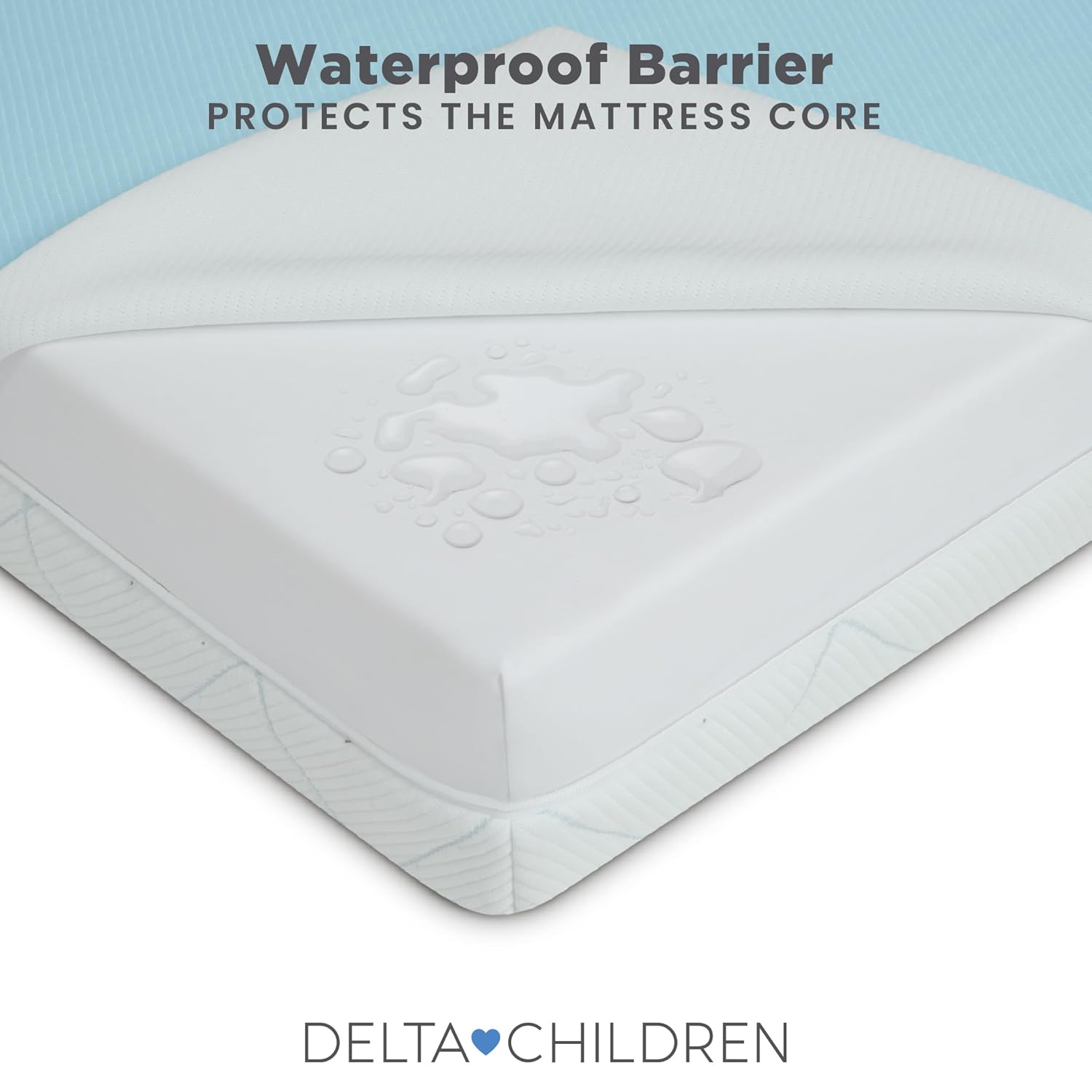 Delta Children Starlit Sky 2-Stage Crib and Toddler Mattress for Infants & Toddlers - Removable Machine Washable Mattress Cover - Waterproof - GREENGUARD Gold - Made in USA, Blue
