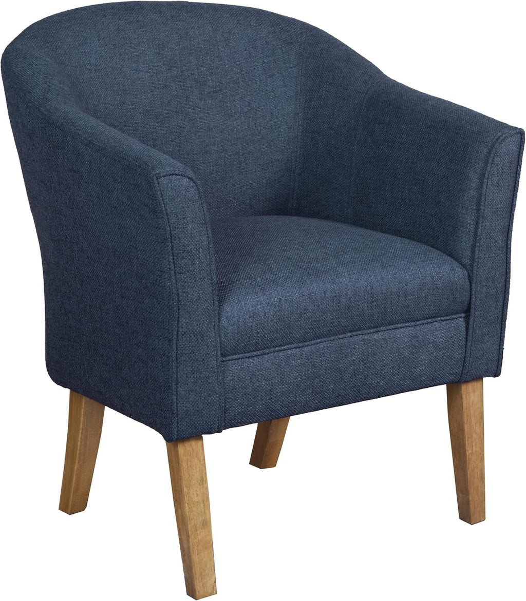 HomePop Barrel Shaped Accent Chair, Blue Texture