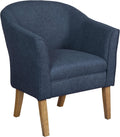 HomePop Barrel Shaped Accent Chair, Blue Texture
