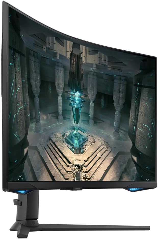 Samsung 32" Odyssey G65B Series Curved Gaming Monitor, 240Hz, 1ms, QHD 2560 x 1440, Swivel & Tilt Adjustable Stand, Smart TV Apps, Gaming Hub, Black, with HDMI Cable