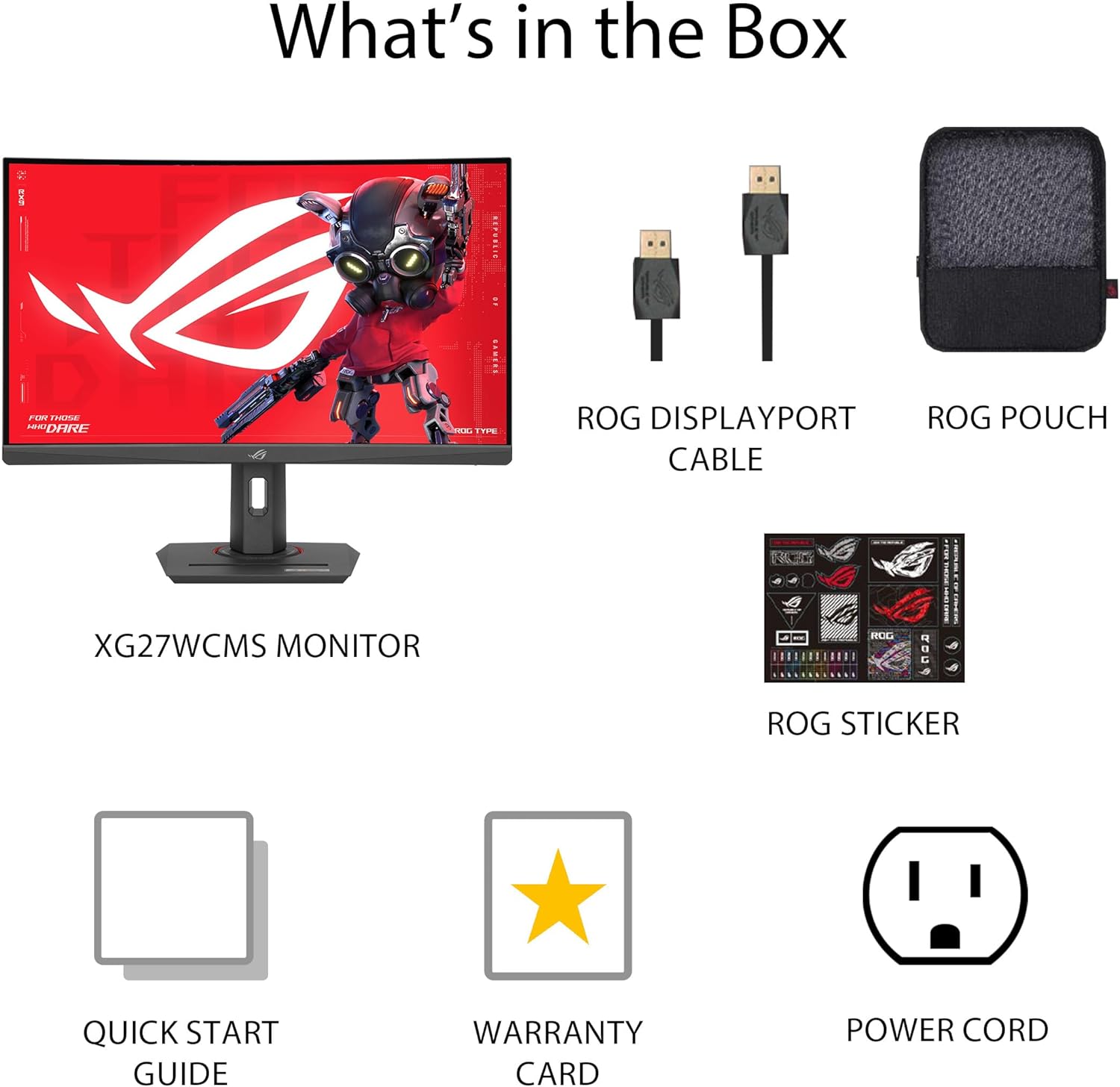 ASUS ROG Strix 27” 1440P USB-C Curved HDR Gaming Monitor (XG27WCMS) - QHD, 280Hz, 1ms, Fast VA, Extreme Low Motion Blur Sync, FreeSync Premium, DisplayWidget, Tripod Socket, AI Gaming, 3yr Warranty
