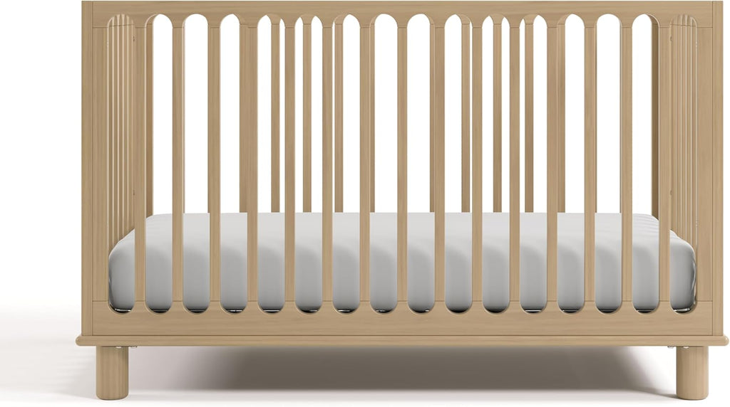 Storkcraft Sicily 3-in-1 Convertible Crib with Toddler Rail Included – GREENGUARD Gold Certified, 100% Solid Wood, Converts to Toddler Bed, Fits Standard Baby Crib Mattress (Driftwood)