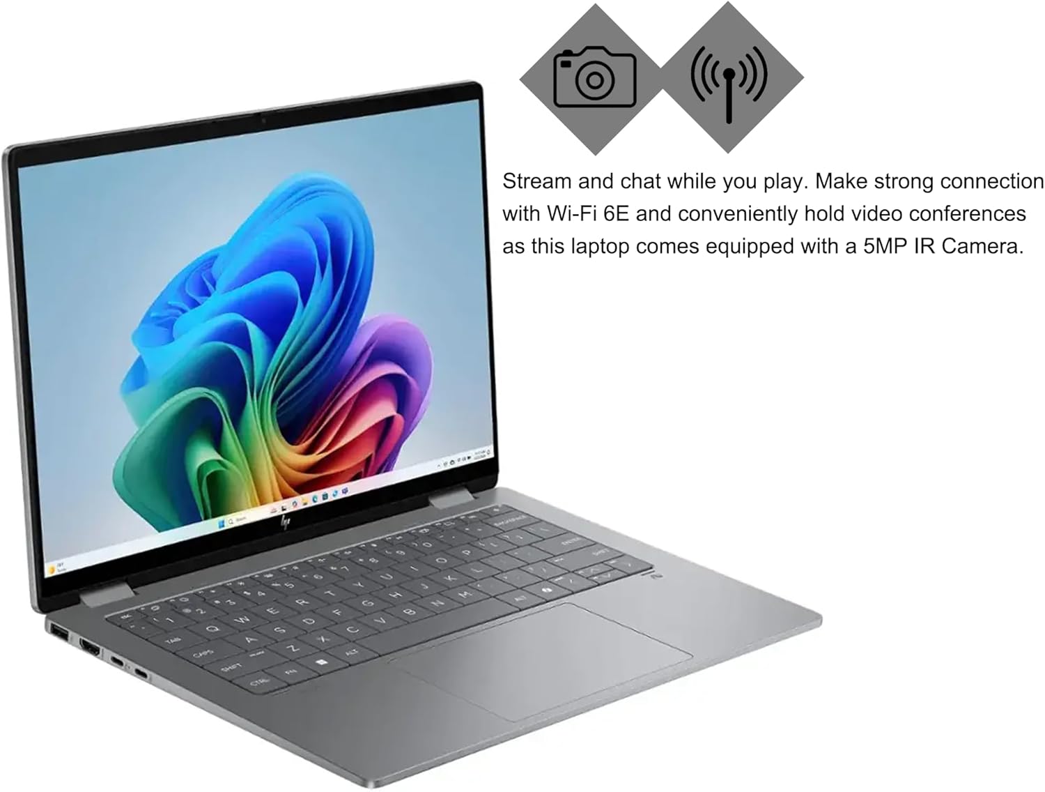 HP OmniBook X Flip 2-in-1 Laptop 14" WUXGA IPS Touch (400nits) AMD 6-core Ryzen AI 5 340 (Up to 50 Tops) 16GB RAM 512GB SSD for Creator Designer Business Professional Win11 ICP Hub