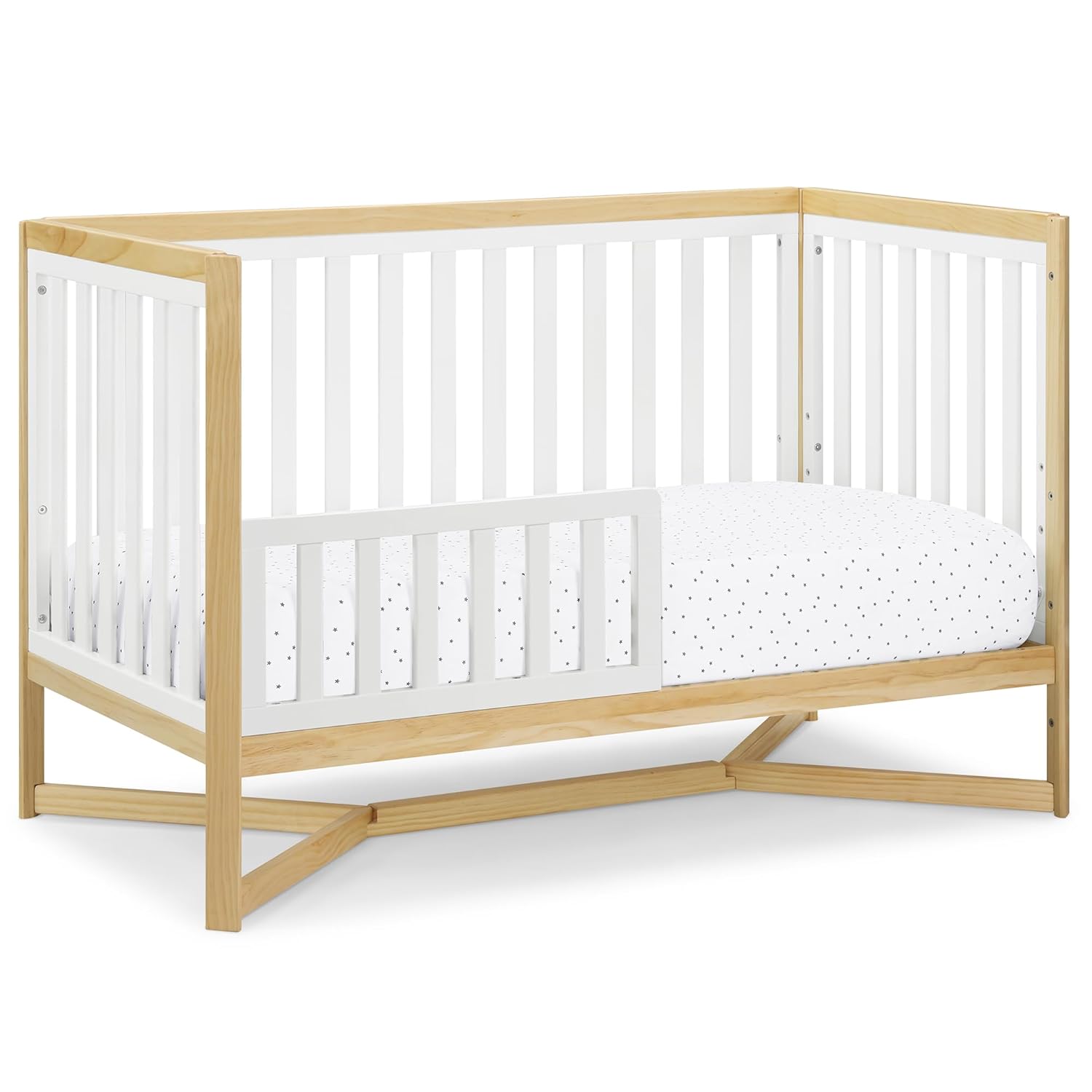 Delta Children Tribeca 4-in-1 Baby Convertible Crib, Bianca White/Natural