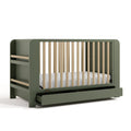 Graco Read-with-Me 4-in-1 Convertible Crib with Drawer - GREENGUARD Gold Certified Converts to Toddler Bed, Daybed, and Functional Bookshelves (Olive and Driftwood)