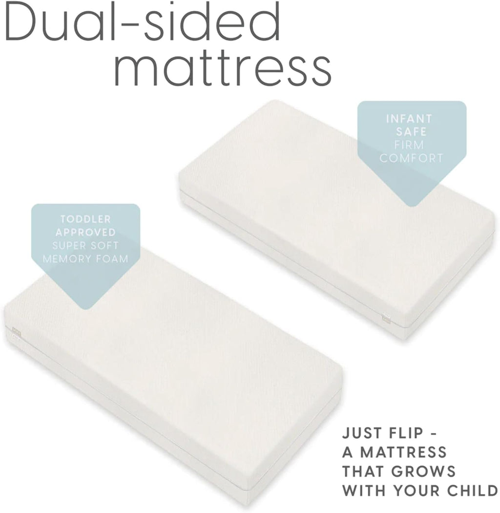 Milliard Premium Infant Crib and Toddler Mattress, CertiPUR-US Certified - Fits All Standard Crib and Toddler Beds, Machine Washable and Waterproof Cover - Flip Dual Stage System, Colchón de Cuna