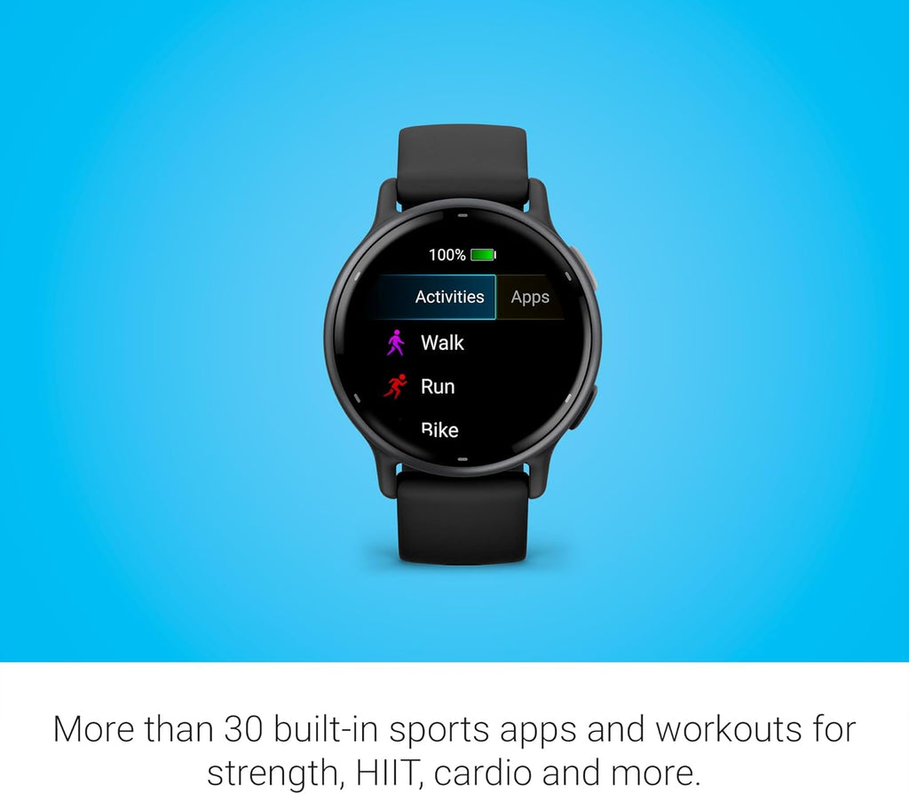 Garmin Vívoactive 5, Health and Fitness GPS Smartwatch, AMOLED Display, Up to 11 Days of Battery, Slate Aluminum Bezel with Black Case and Silicone Band